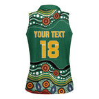 Custom Australia Rugby Women Sleeveless Polo Shirt Koala Mascot Aboriginal Pattern