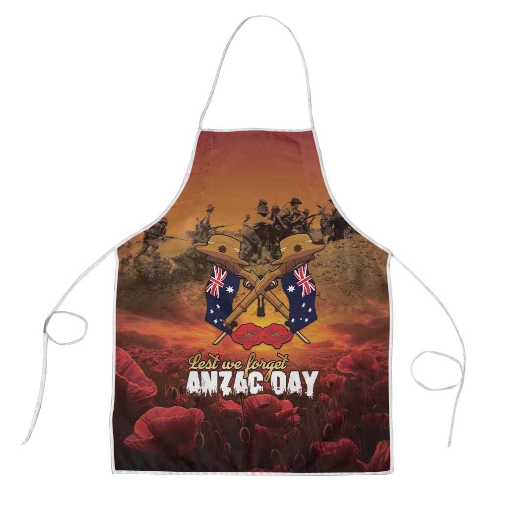 ANZAC Day Lest We Forget Apron Australian Veterans Remembrance Tribute