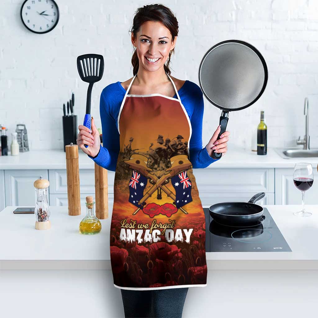 ANZAC Day Lest We Forget Apron Australian Veterans Remembrance Tribute