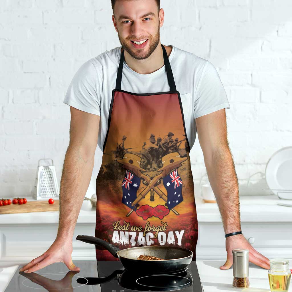 ANZAC Day Lest We Forget Apron Australian Veterans Remembrance Tribute
