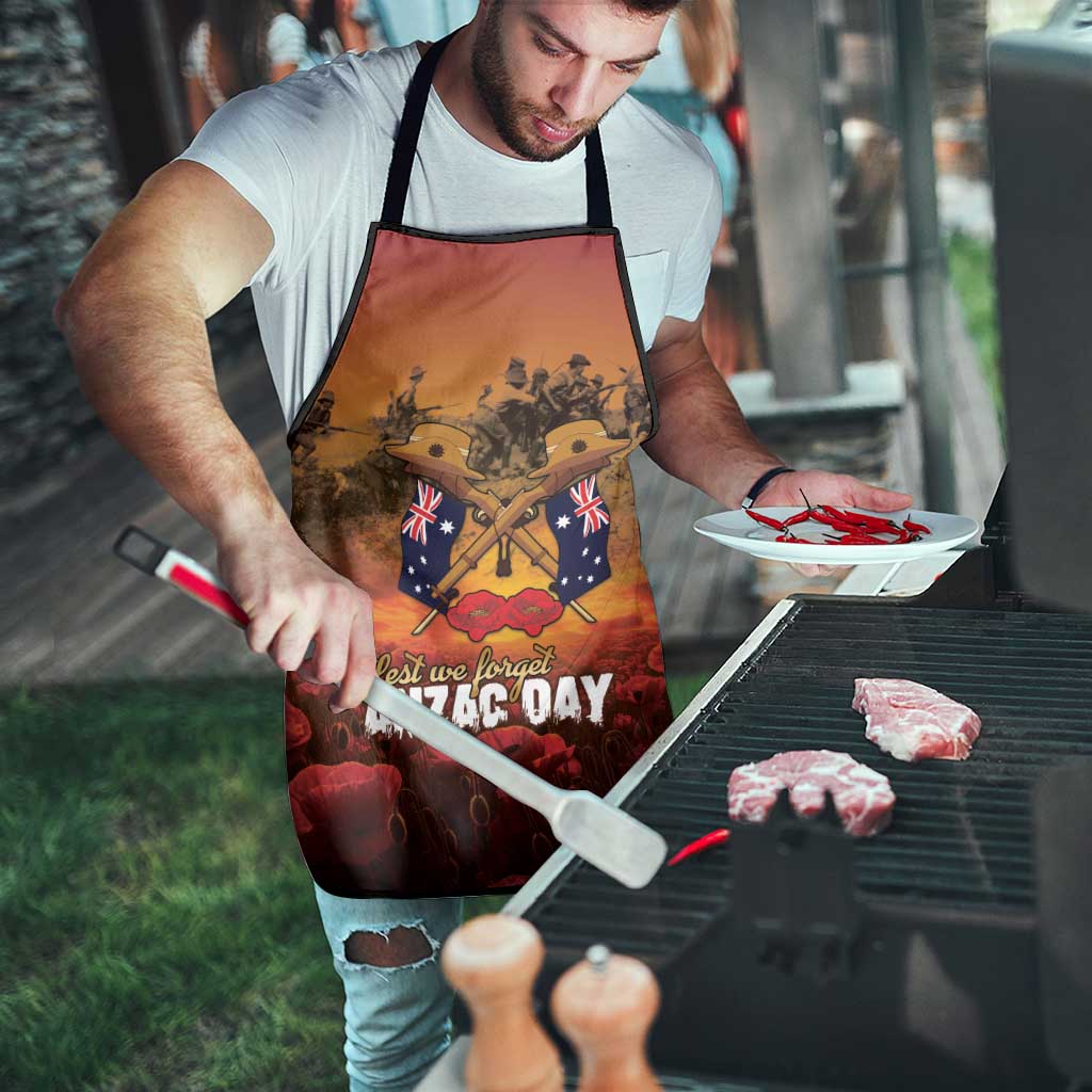 ANZAC Day Lest We Forget Apron Australian Veterans Remembrance Tribute