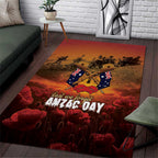 ANZAC Day Lest We Forget Area Rug Australian Veterans Remembrance Tribute