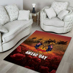 ANZAC Day Lest We Forget Area Rug Australian Veterans Remembrance Tribute