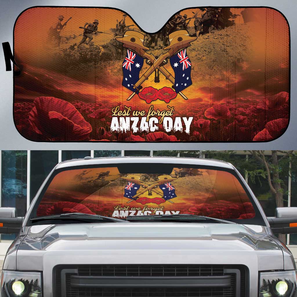 ANZAC Day Lest We Forget Auto Sun Shade Australian Veterans Remembrance Tribute