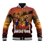 ANZAC Day Lest We Forget Baseball Jacket Australian Veterans Remembrance Tribute