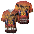 ANZAC Day Lest We Forget Baseball Jersey Australian Veterans Remembrance Tribute