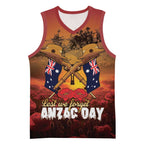 ANZAC Day Lest We Forget Basketball Jersey Australian Veterans Remembrance Tribute