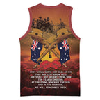 ANZAC Day Lest We Forget Basketball Jersey Australian Veterans Remembrance Tribute