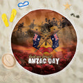 ANZAC Day Lest We Forget Beach Blanket Australian Veterans Remembrance Tribute