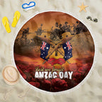 ANZAC Day Lest We Forget Beach Blanket Australian Veterans Remembrance Tribute