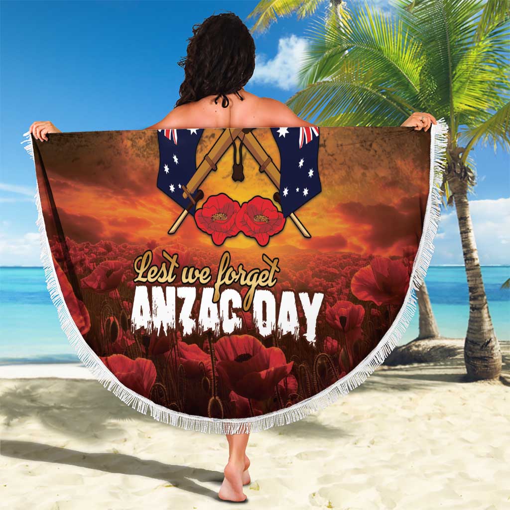 ANZAC Day Lest We Forget Beach Blanket Australian Veterans Remembrance Tribute