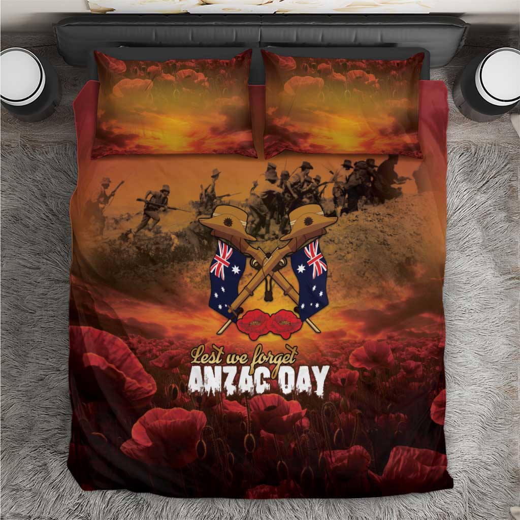 ANZAC Day Lest We Forget Bedding Set Australian Veterans Remembrance Tribute