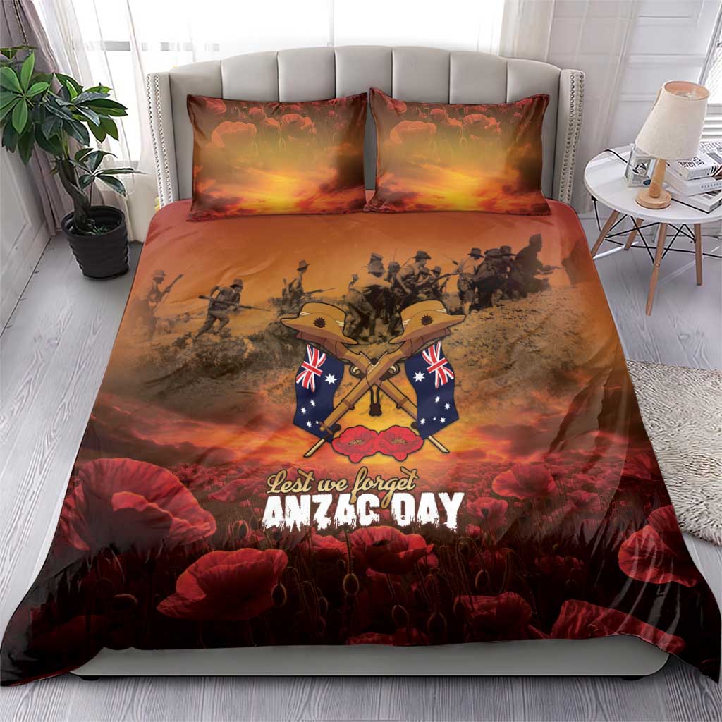 ANZAC Day Lest We Forget Bedding Set Australian Veterans Remembrance Tribute