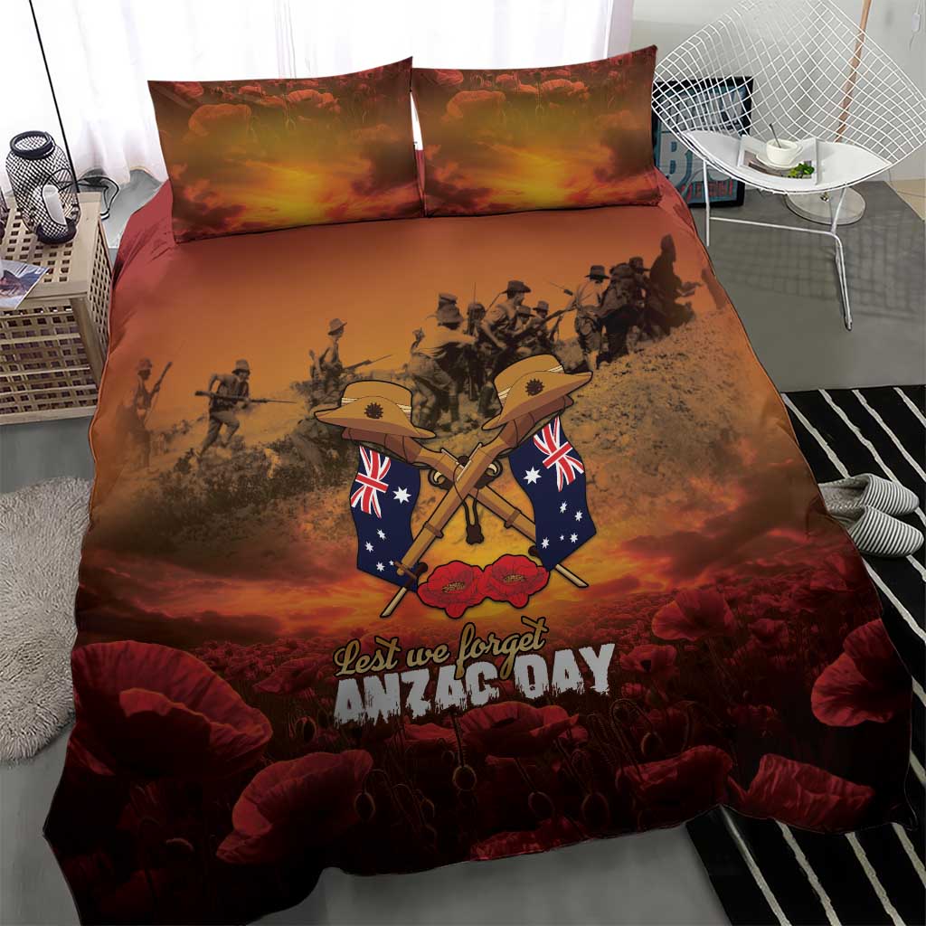 ANZAC Day Lest We Forget Bedding Set Australian Veterans Remembrance Tribute