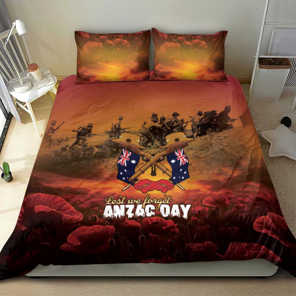 ANZAC Day Lest We Forget Bedding Set Australian Veterans Remembrance Tribute