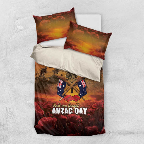ANZAC Day Lest We Forget Bedding Set Australian Veterans Remembrance Tribute