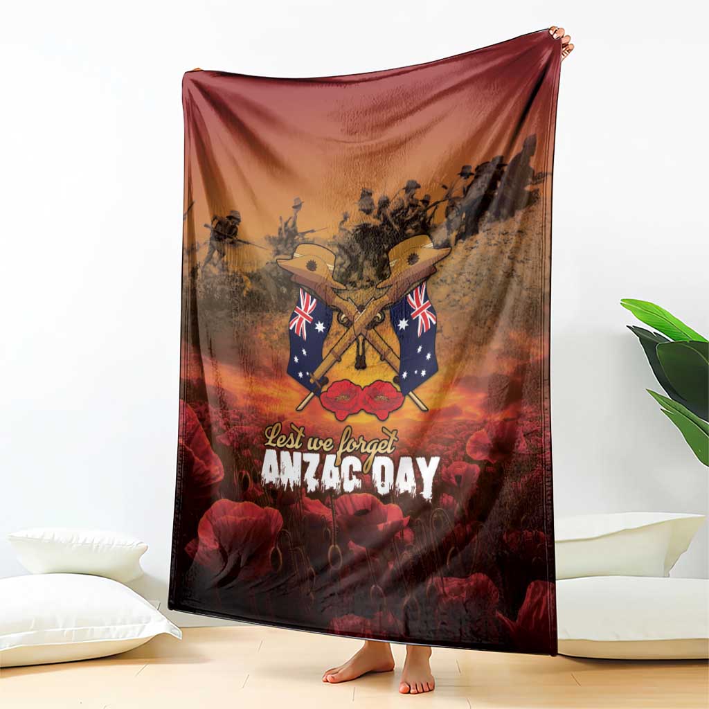 ANZAC Day Lest We Forget Blanket Australian Veterans Remembrance Tribute