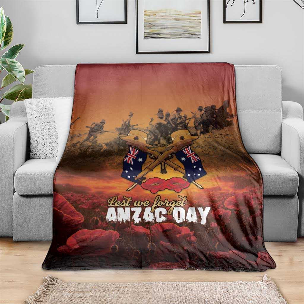 ANZAC Day Lest We Forget Blanket Australian Veterans Remembrance Tribute