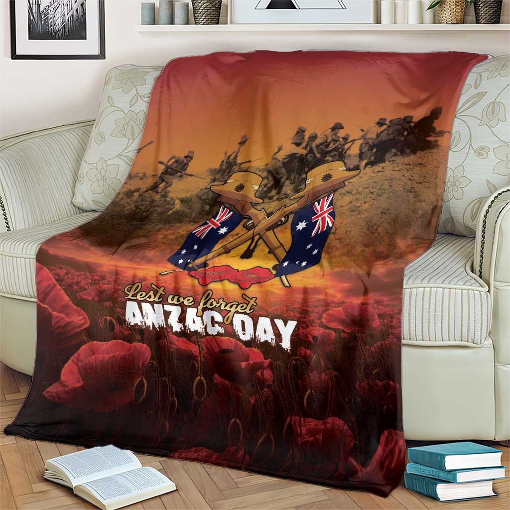 ANZAC Day Lest We Forget Blanket Australian Veterans Remembrance Tribute