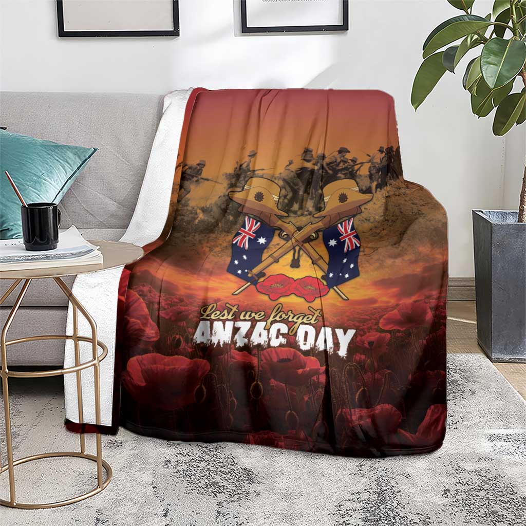 ANZAC Day Lest We Forget Blanket Australian Veterans Remembrance Tribute