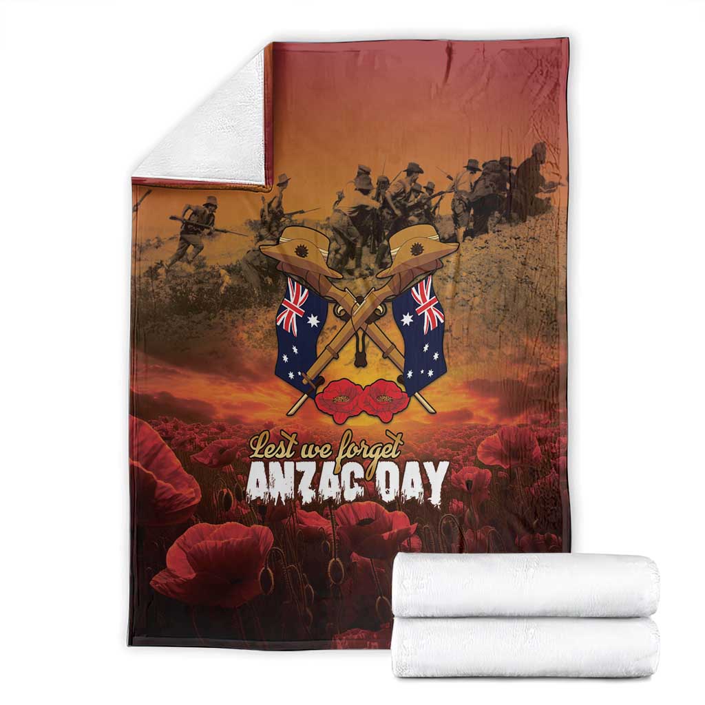 ANZAC Day Lest We Forget Blanket Australian Veterans Remembrance Tribute
