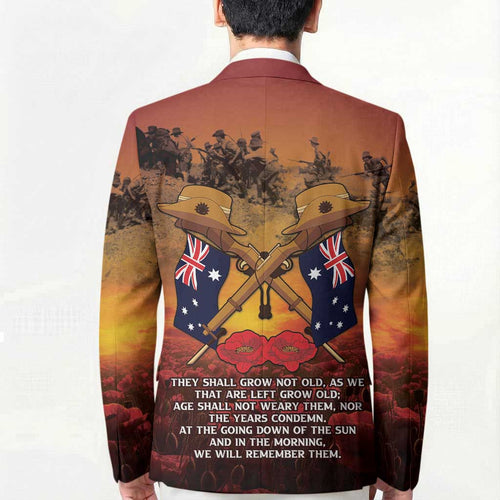 ANZAC Day Lest We Forget Blazer Australian Veterans Remembrance Tribute