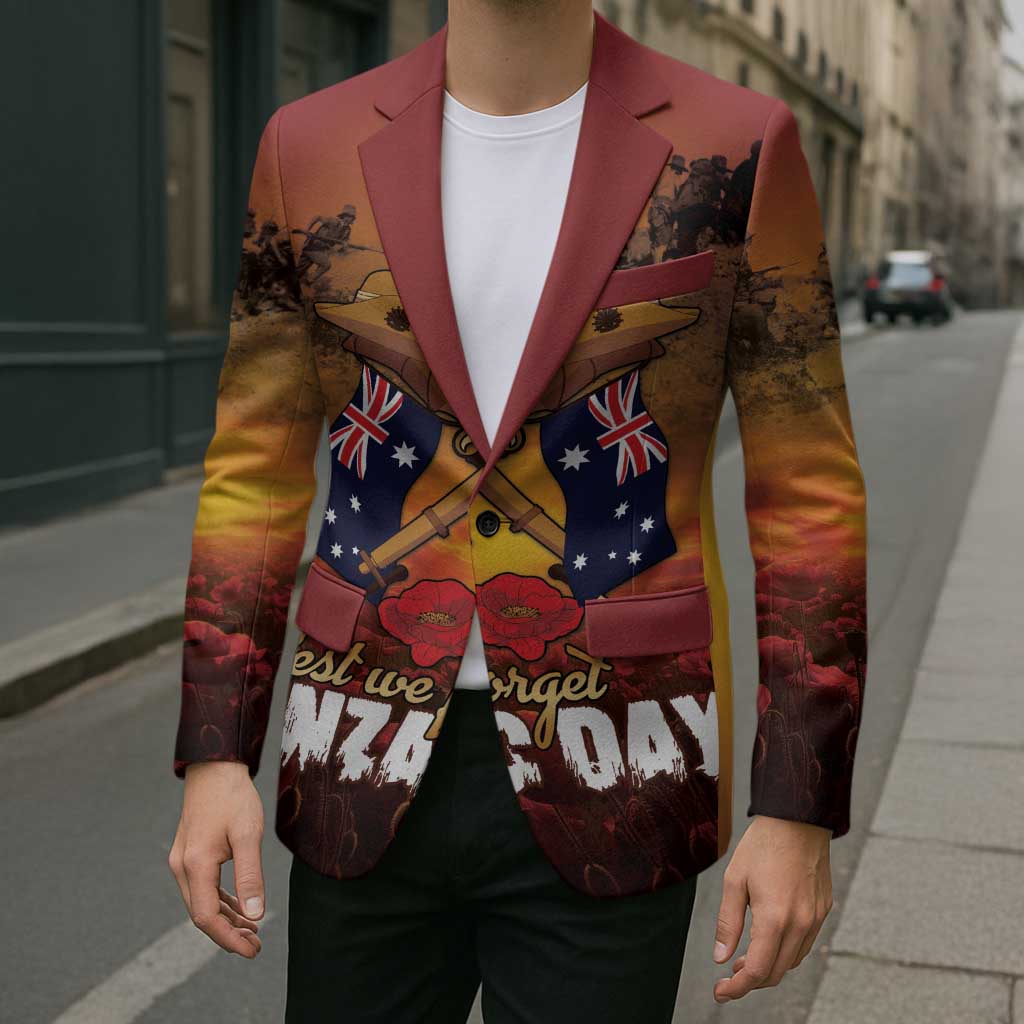 ANZAC Day Lest We Forget Blazer Australian Veterans Remembrance Tribute