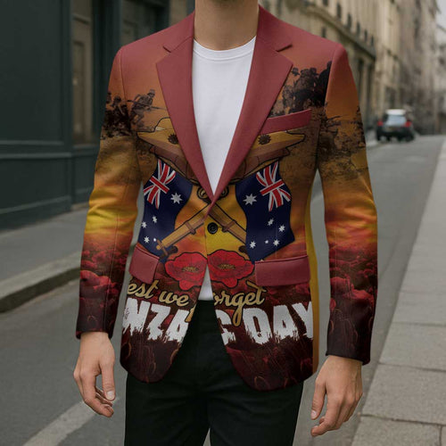 ANZAC Day Lest We Forget Blazer Australian Veterans Remembrance Tribute