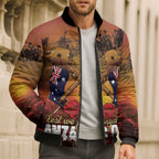 ANZAC Day Lest We Forget Bomber Puffer Jacket Australian Veterans Remembrance Tribute