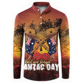 ANZAC Day Lest We Forget Button Sweatshirt Australian Veterans Remembrance Tribute