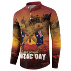 ANZAC Day Lest We Forget Button Sweatshirt Australian Veterans Remembrance Tribute