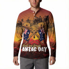 ANZAC Day Lest We Forget Button Sweatshirt Australian Veterans Remembrance Tribute