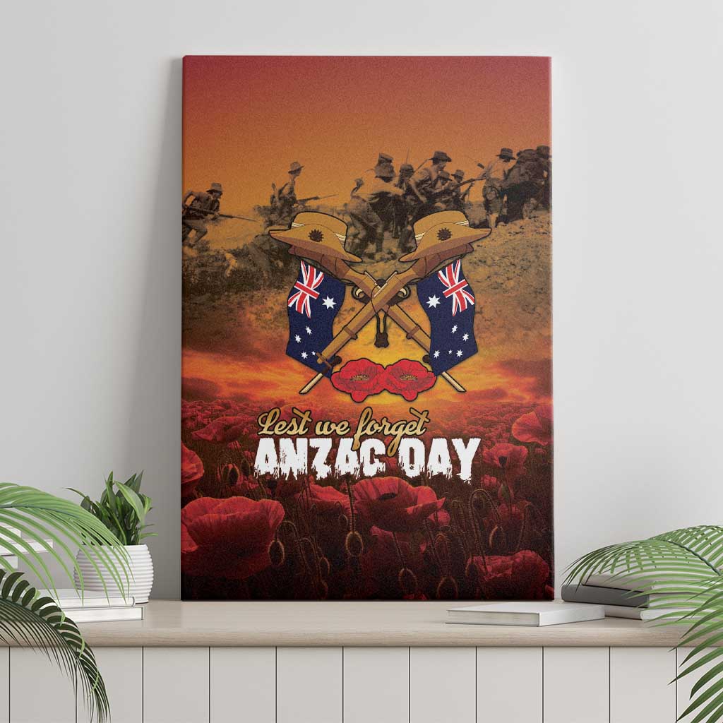 ANZAC Day Lest We Forget Canvas Wall Art Australian Veterans Remembrance Tribute
