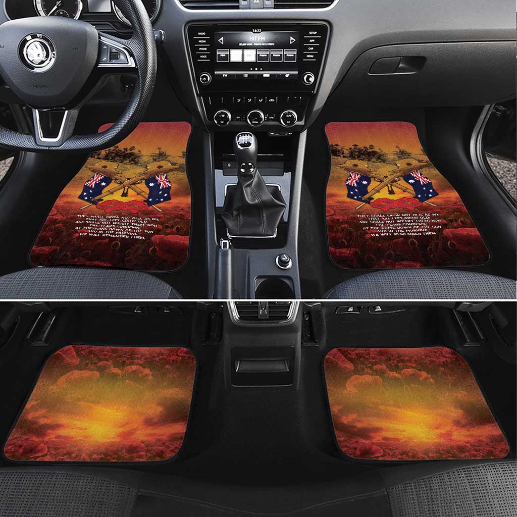 ANZAC Day Lest We Forget Car Mats Australian Veterans Remembrance Tribute