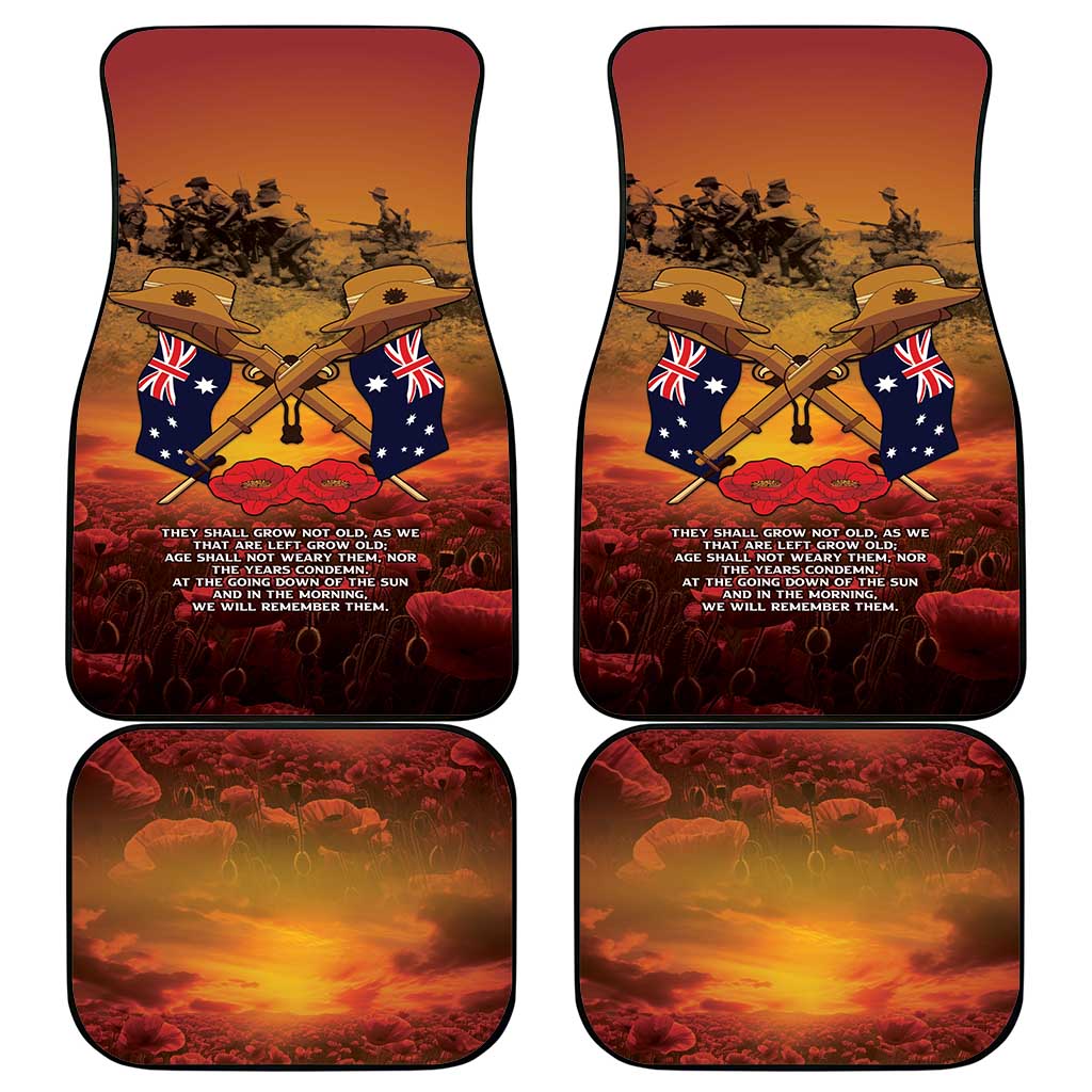 ANZAC Day Lest We Forget Car Mats Australian Veterans Remembrance Tribute