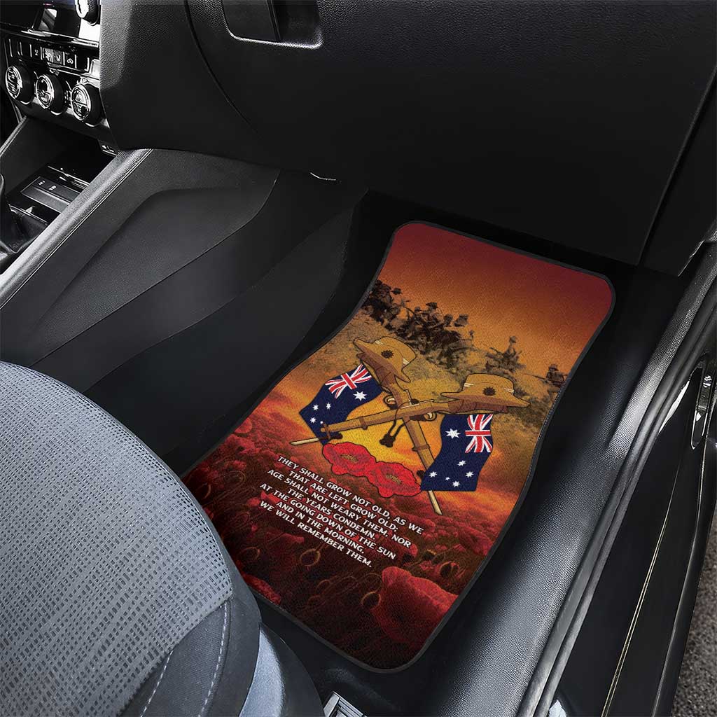 ANZAC Day Lest We Forget Car Mats Australian Veterans Remembrance Tribute