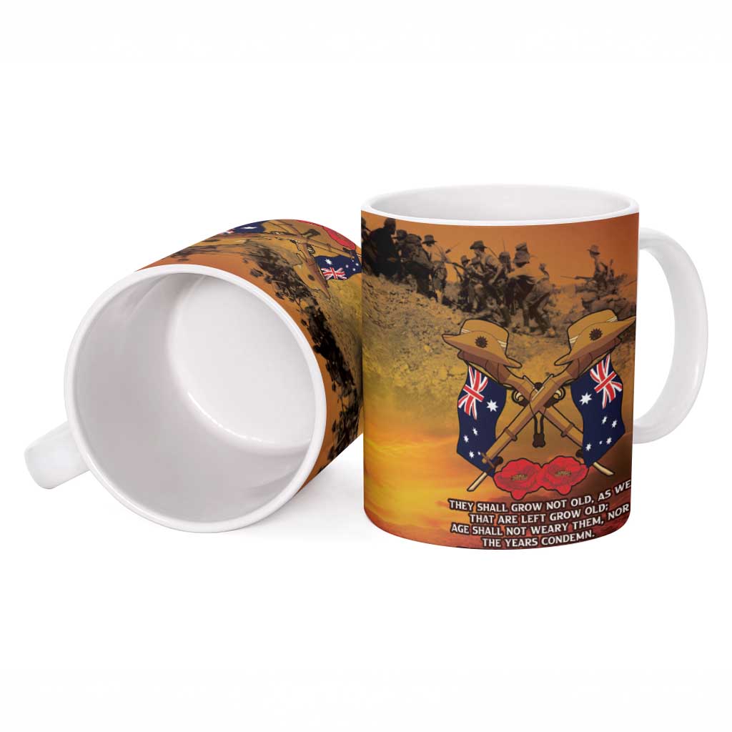 ANZAC Day Lest We Forget Ceramic Mug Australian Veterans Remembrance Tribute