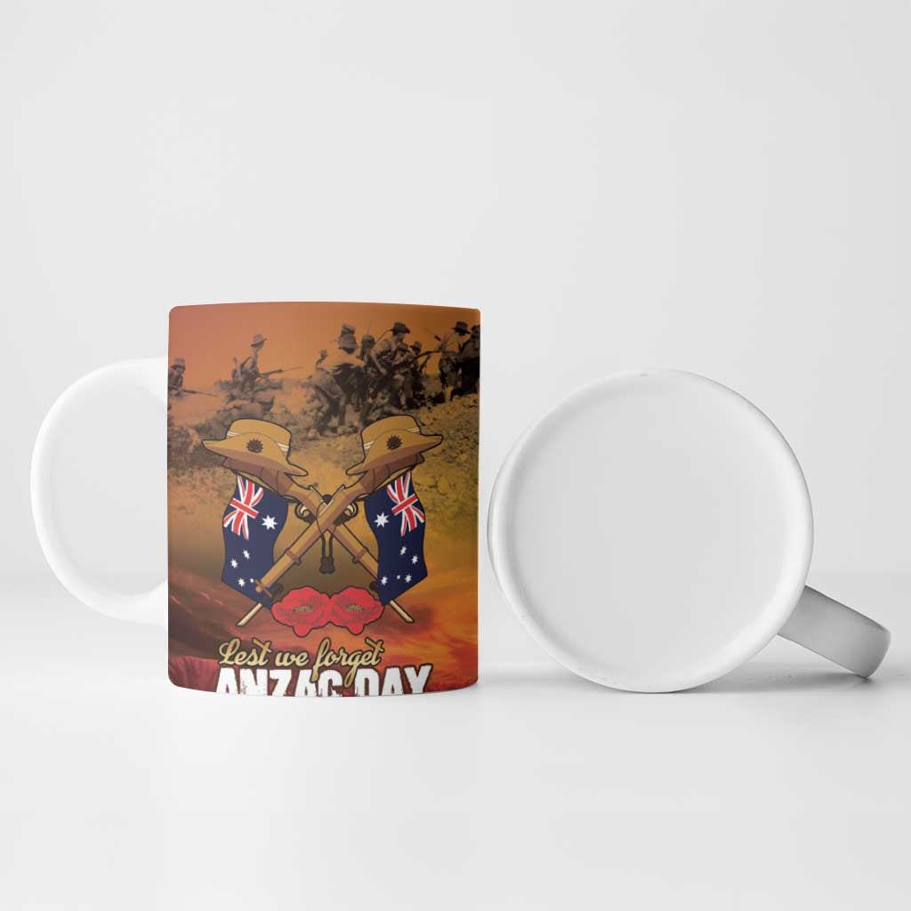 ANZAC Day Lest We Forget Ceramic Mug Australian Veterans Remembrance Tribute