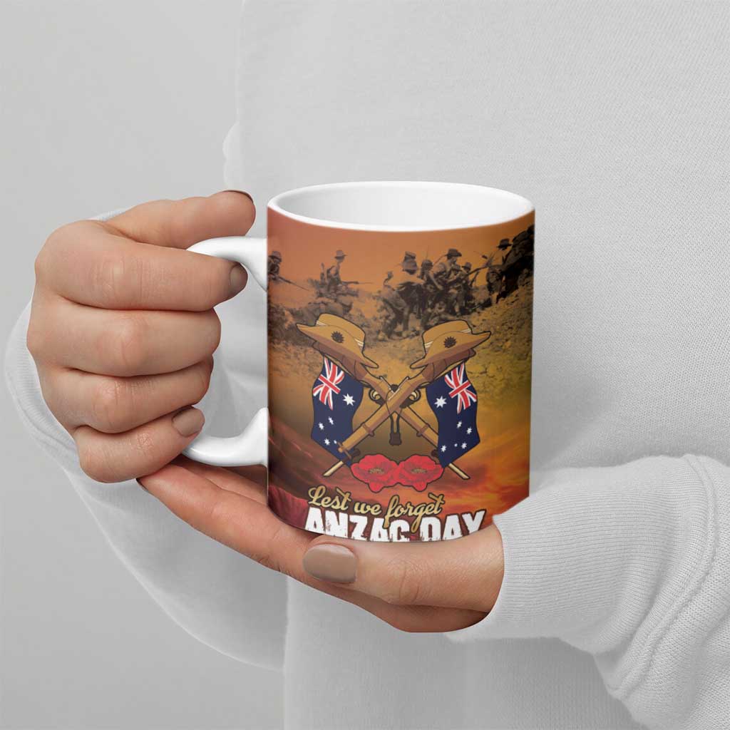 ANZAC Day Lest We Forget Ceramic Mug Australian Veterans Remembrance Tribute