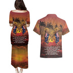 ANZAC Day Lest We Forget Couples Matching Puletasi and Hawaiian Shirt Australian Veterans Remembrance Tribute