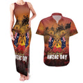 ANZAC Day Lest We Forget Couples Matching Tank Maxi Dress and Hawaiian Shirt Australian Veterans Remembrance Tribute