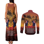 ANZAC Day Lest We Forget Couples Matching Tank Maxi Dress and Long Sleeve Button Shirt Australian Veterans Remembrance Tribute