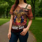 ANZAC Day Lest We Forget Cross Shoulder Shirt Australian Veterans Remembrance Tribute