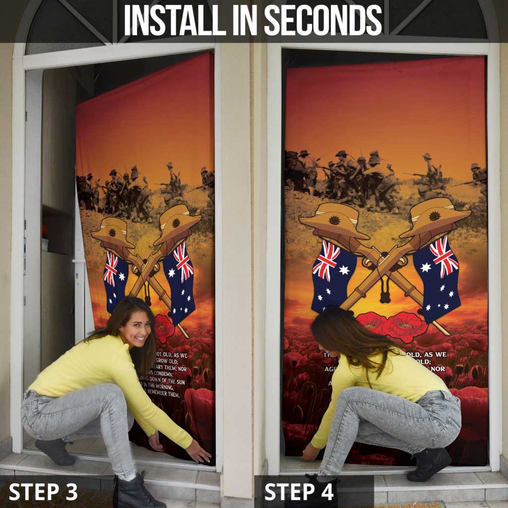 ANZAC Day Lest We Forget Door Cover Australian Veterans Remembrance Tribute