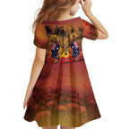 ANZAC Day Lest We Forget Family Matching Mermaid Dress and Hawaiian Shirt Australian Veterans Remembrance Tribute