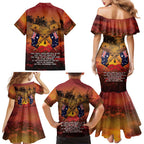 ANZAC Day Lest We Forget Family Matching Mermaid Dress and Hawaiian Shirt Australian Veterans Remembrance Tribute