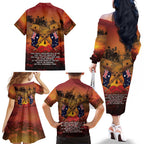 ANZAC Day Lest We Forget Family Matching Off The Shoulder Long Sleeve Dress and Hawaiian Shirt Australian Veterans Remembrance Tribute