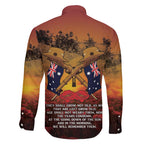 ANZAC Day Lest We Forget Family Matching Off Shoulder Short Dress and Hawaiian Shirt Australian Veterans Remembrance Tribute