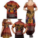 ANZAC Day Lest We Forget Family Matching Summer Maxi Dress and Hawaiian Shirt Australian Veterans Remembrance Tribute