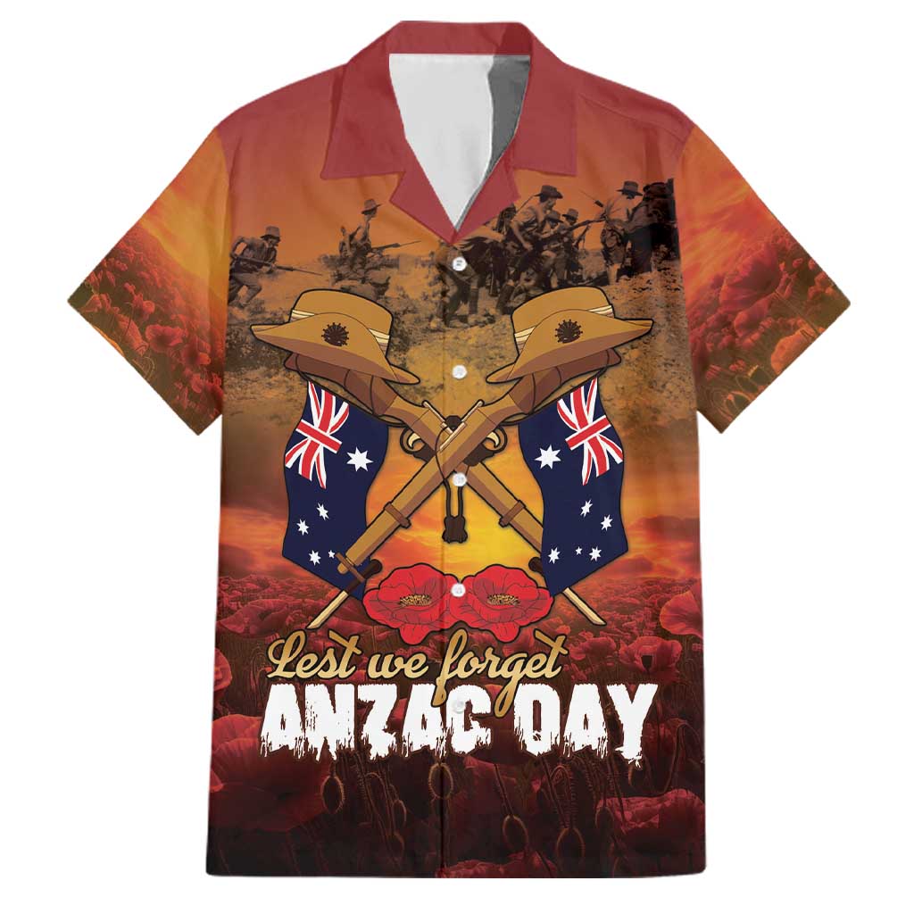 ANZAC Day Lest We Forget Family Matching Summer Maxi Dress and Hawaiian Shirt Australian Veterans Remembrance Tribute